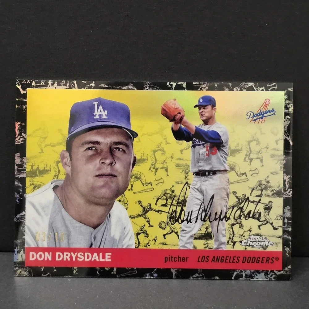 2025 Topps Chrome Platinum Don Drysdale #411 Black‎ Toile /10 LA Dodgers